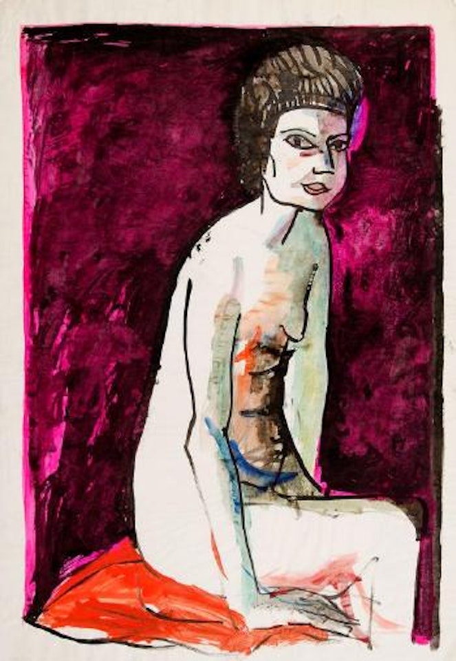 Seated nude by Charles Blackman