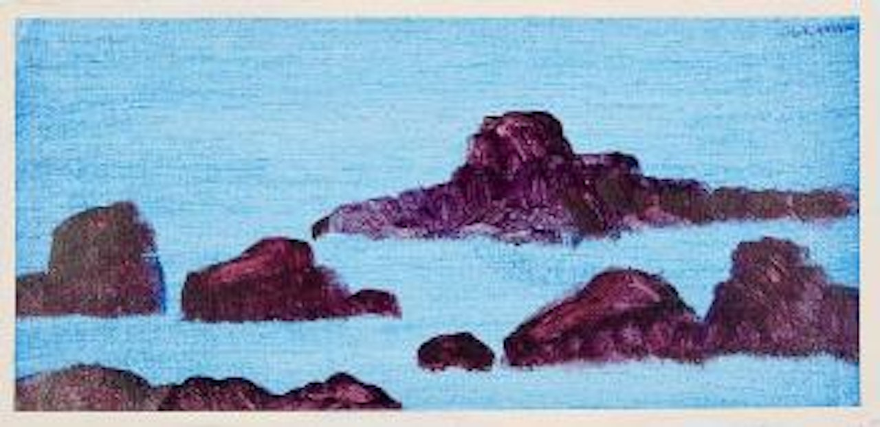 Rocks at sea by Charles Blackman