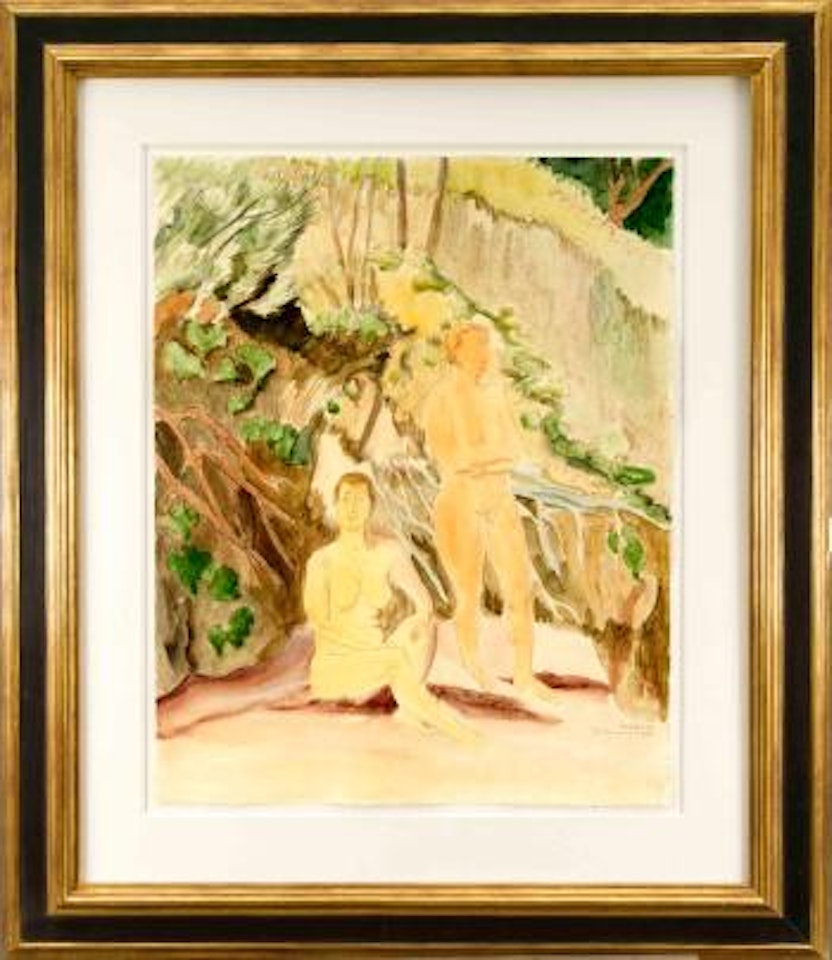 Zwei Figuren am Ufer by Erich Heckel