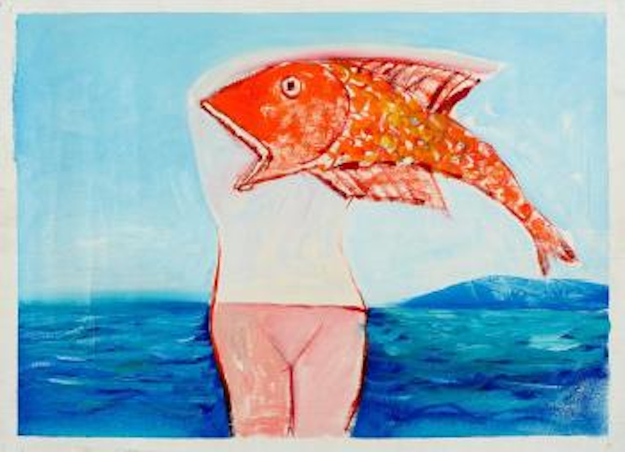 Fish devouring woman by Charles Blackman