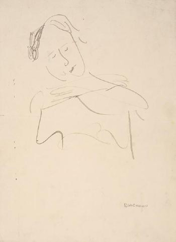 Figure with crossed arms by Charles Blackman
