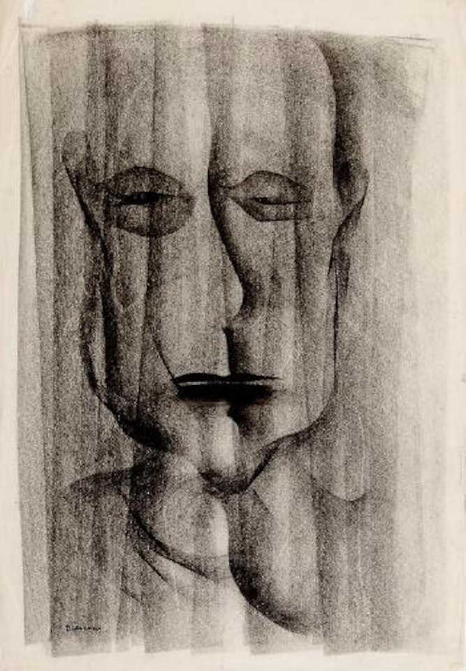 Female portraits merging by Charles Blackman