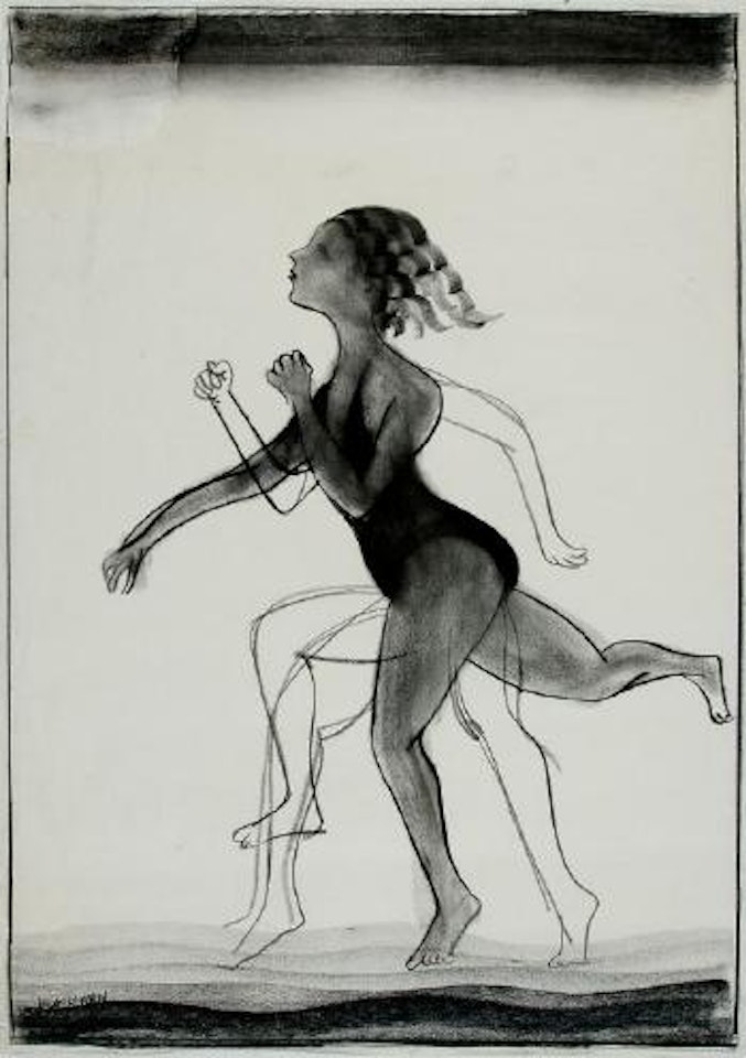 Jogging girl by Charles Blackman