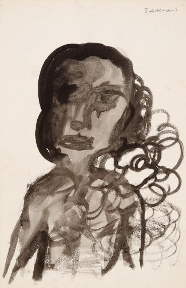 Girl with flowers by Charles Blackman