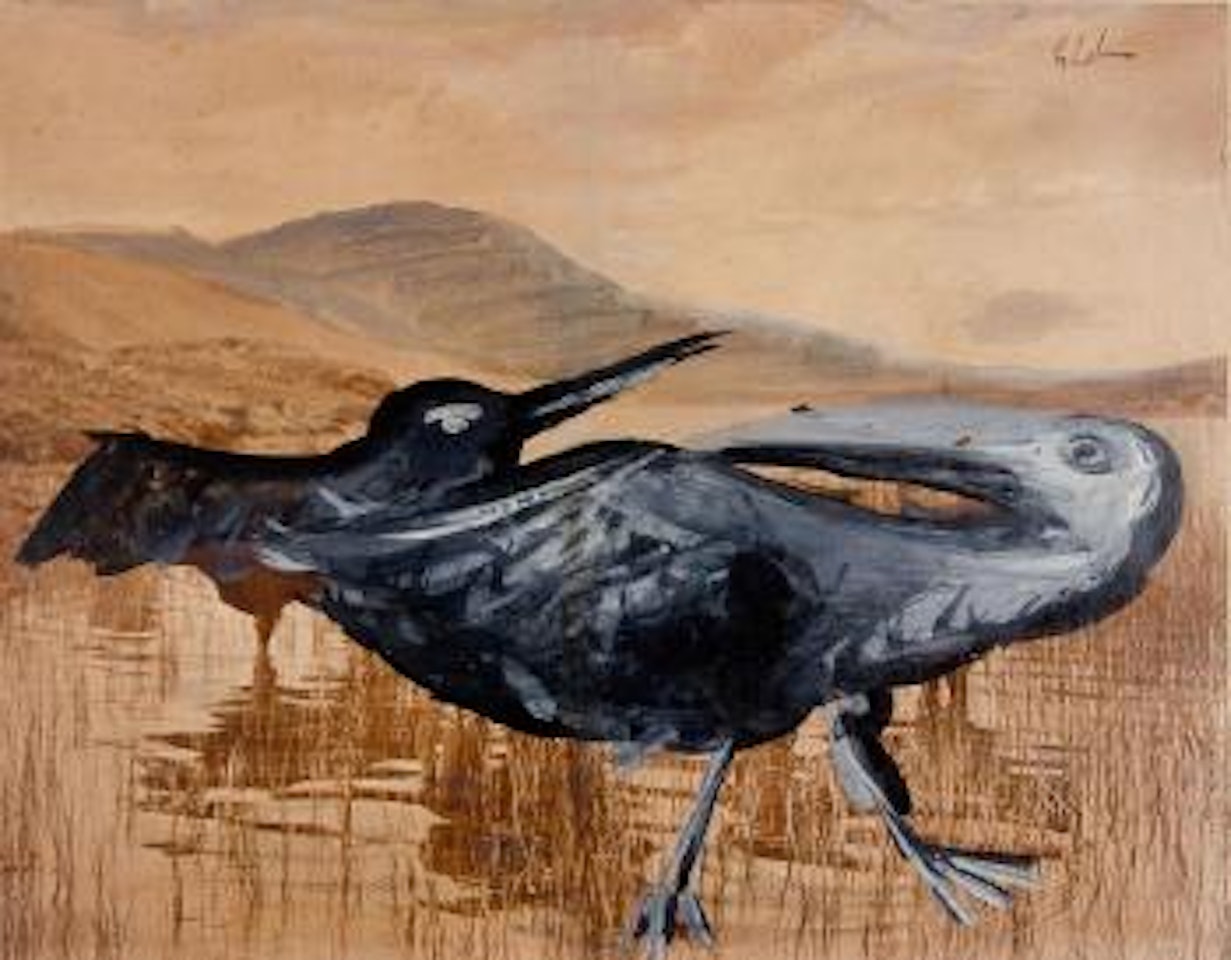 Birds in landscape by Charles Blackman