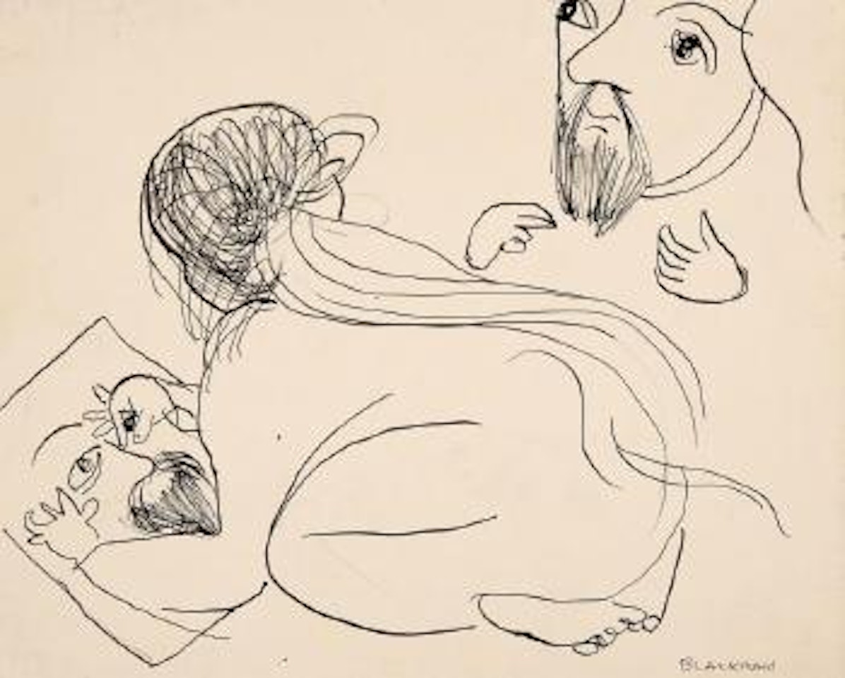 Artist (Perceval) and model by Charles Blackman