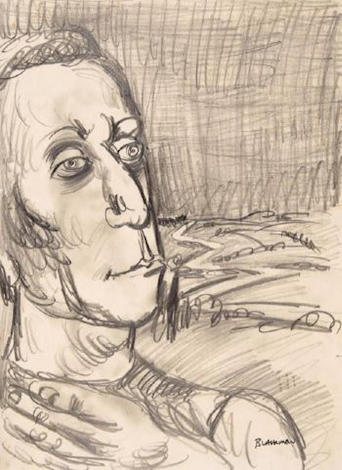 Man in landscape by Charles Blackman