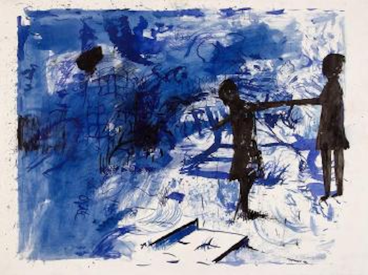 Girls holding hands by Charles Blackman