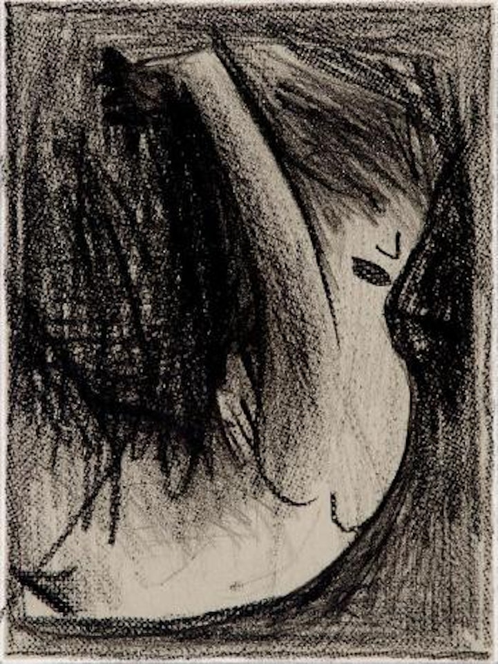Girl stretching by Charles Blackman