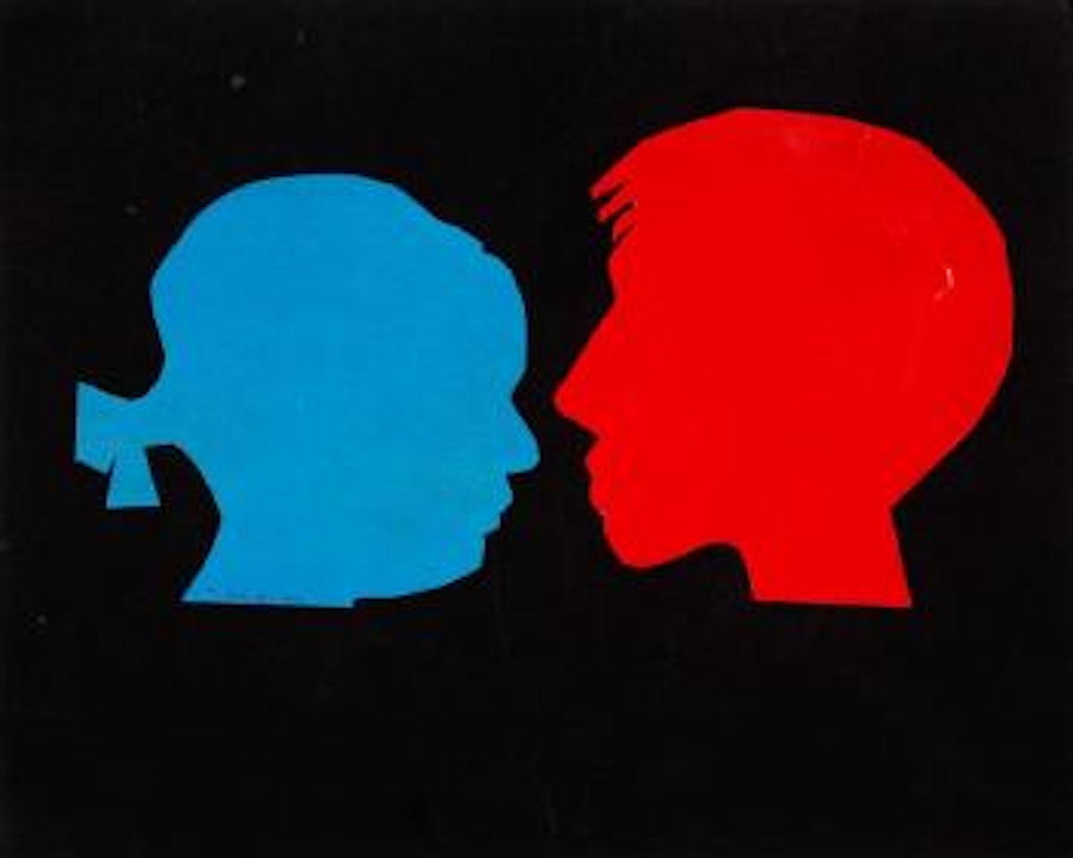 Blue girl, red boy by Charles Blackman