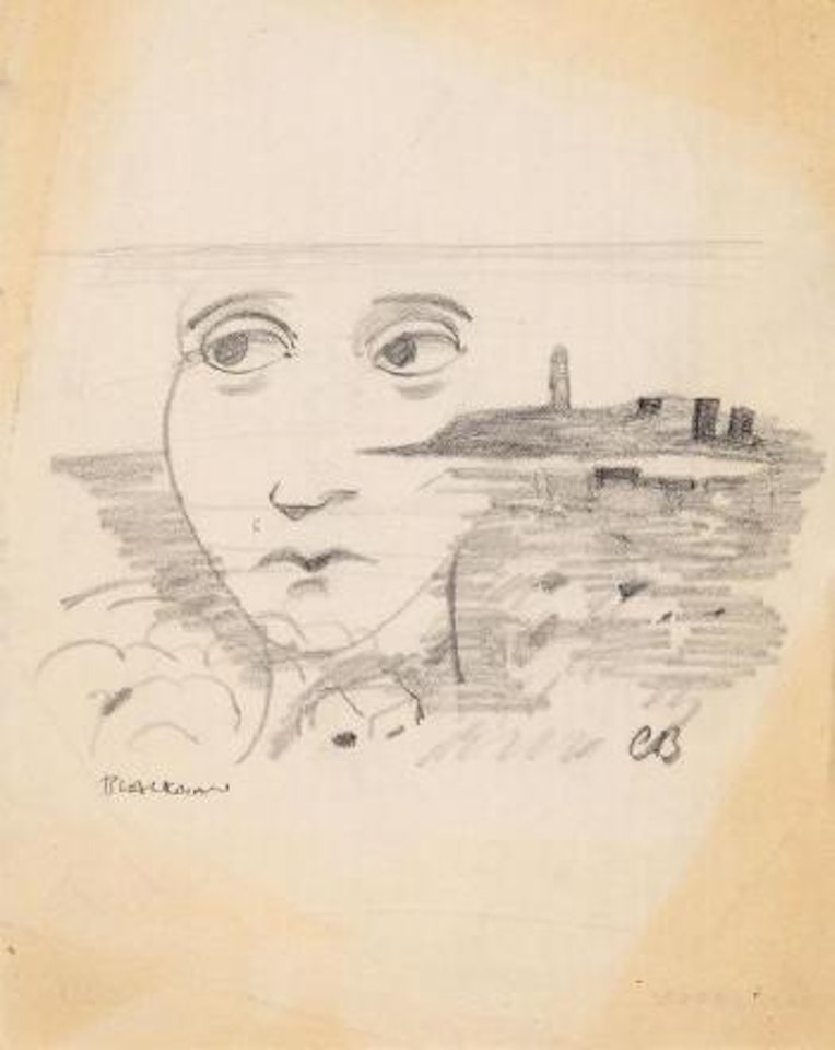 Face in suburbia by Charles Blackman
