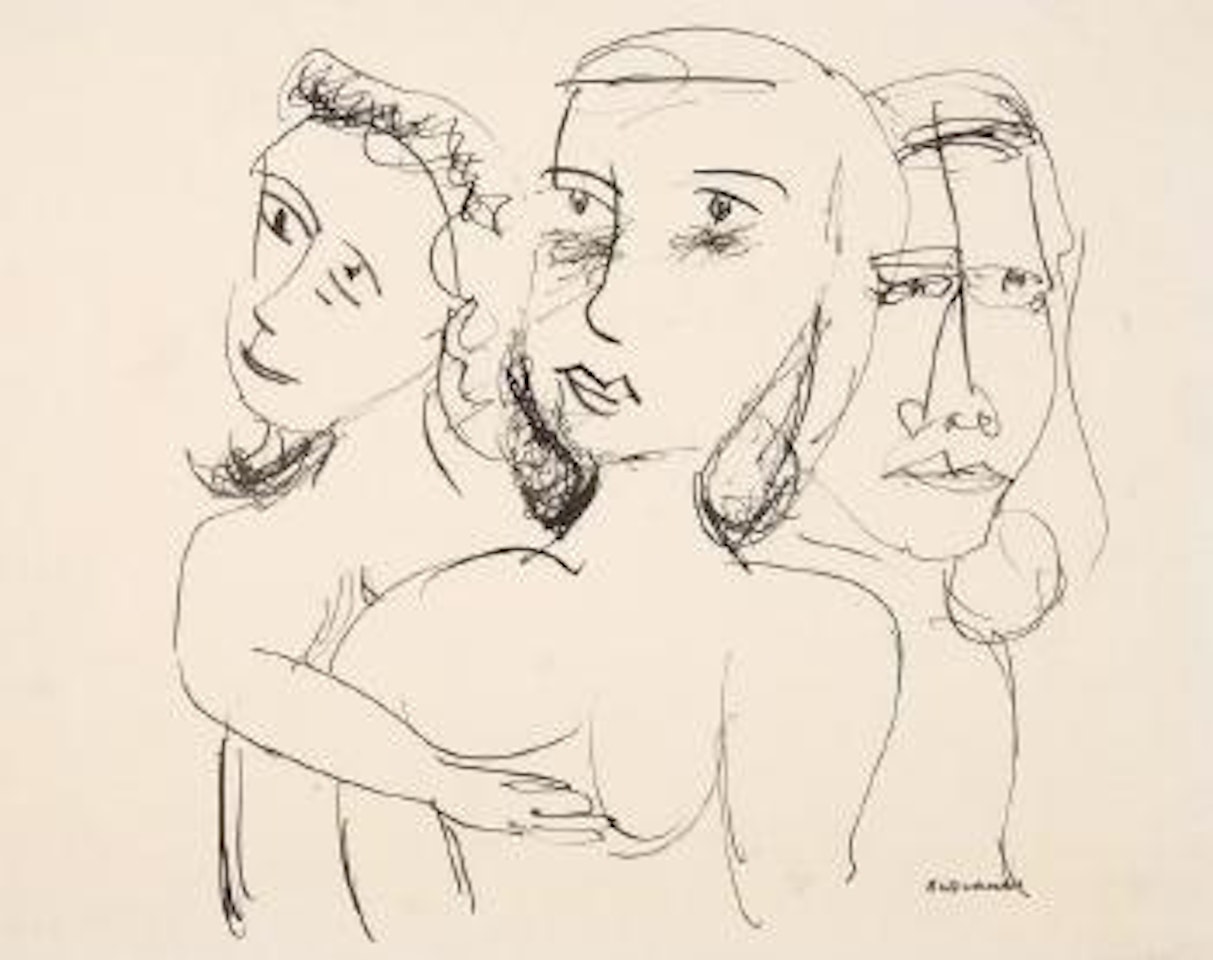 Three nude women by Charles Blackman