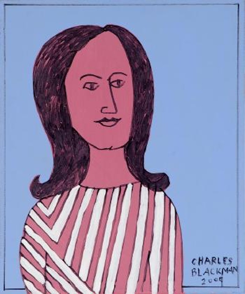 Untitled - Girl in striped top by Charles Blackman