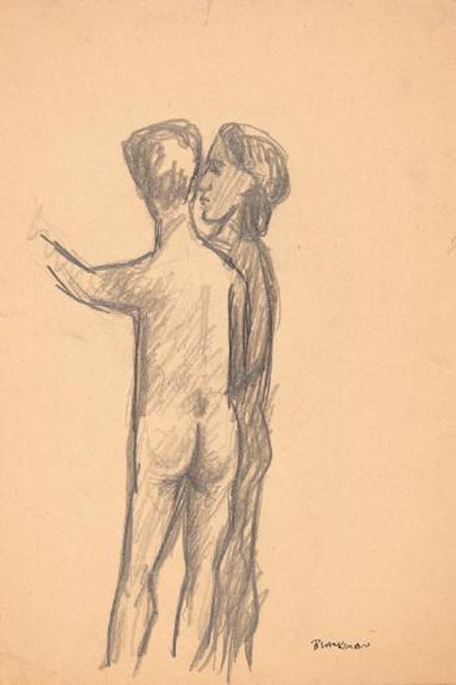 Two nude figures by Charles Blackman