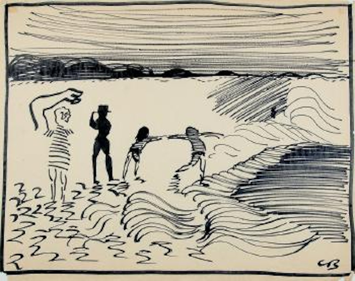Figures on the beach by Charles Blackman