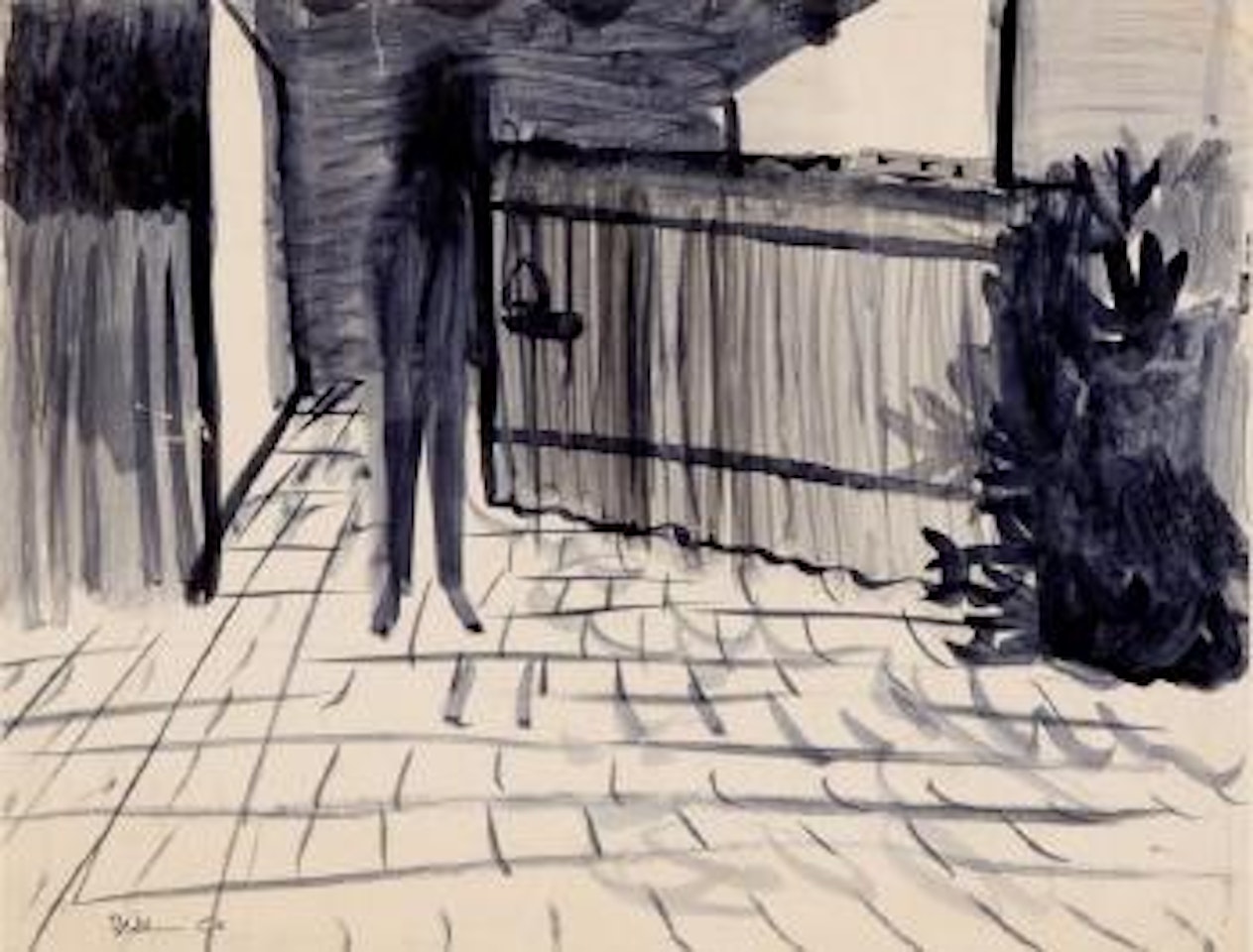 Figure on path by Charles Blackman