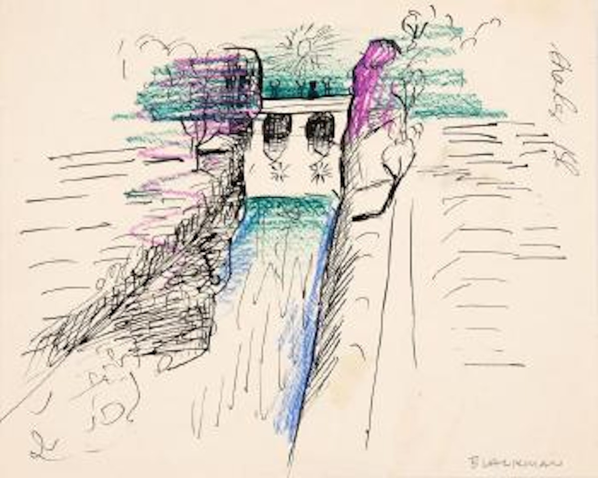 Bridge and sun by Charles Blackman
