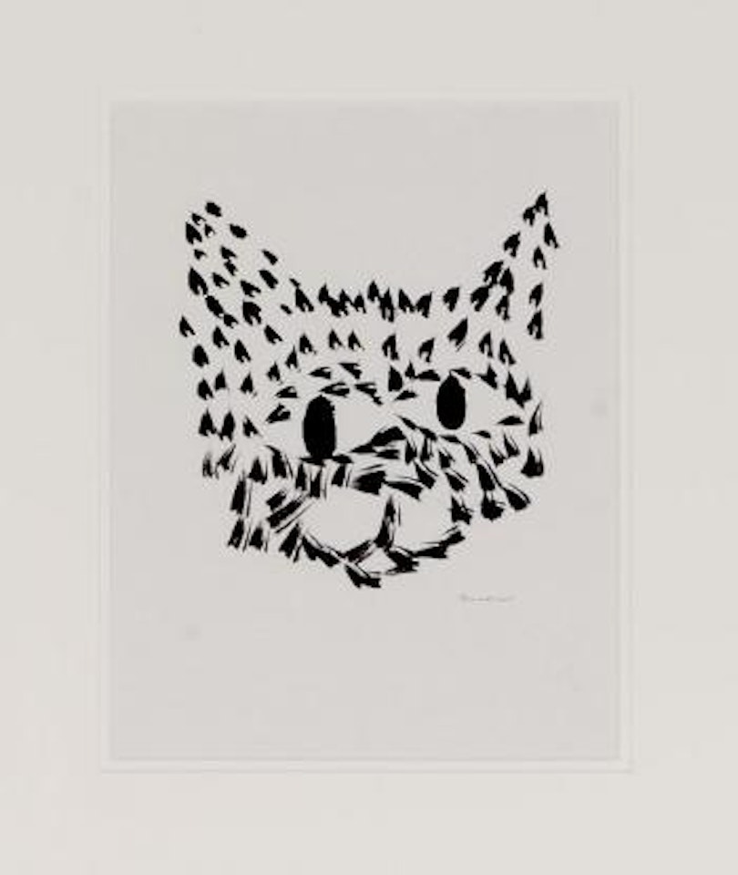 Cat face by Charles Blackman