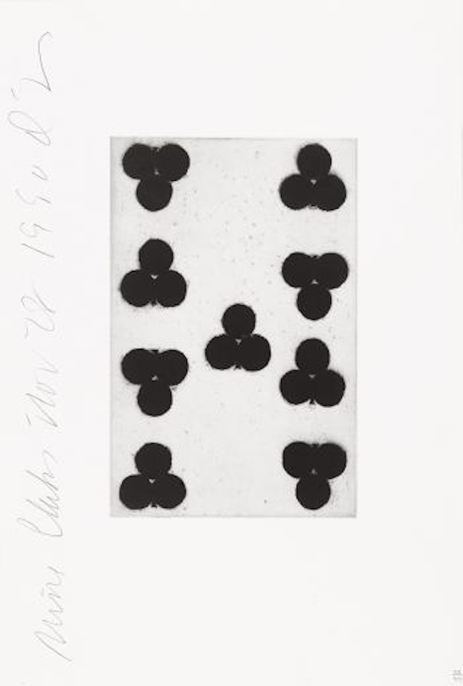 Nine of clubs. Jack of clubs by Donald Sultan