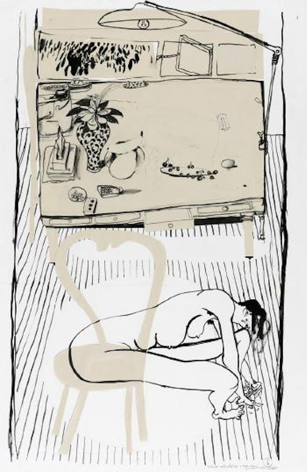 Interior with Still-Life and Nude and Chair by Brett Whiteley