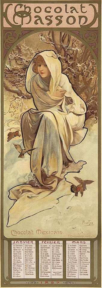 Chocolat Masson / Chocolat Mexicain by Alphonse Mucha