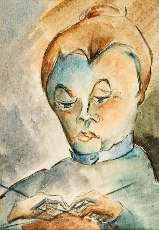 Strickende by Hannah Höch