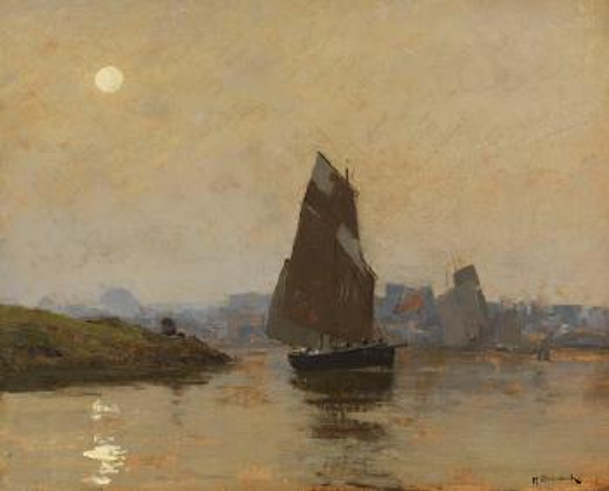 Neusser Hafen mit Blick nach Süden by Max Clarenbach