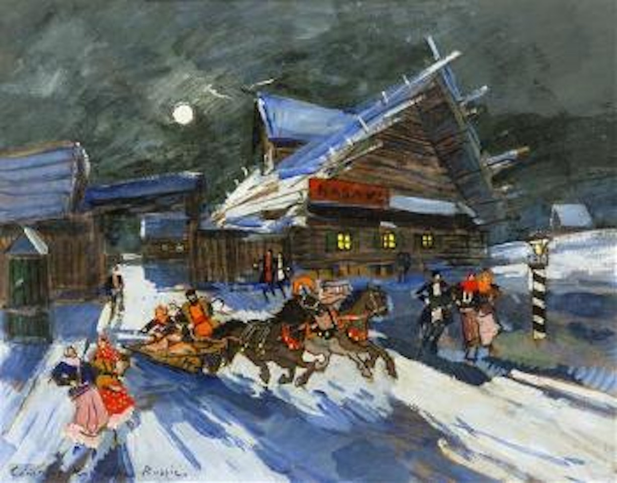 Sledding at Night by Konstantin Alekseevich Korovin