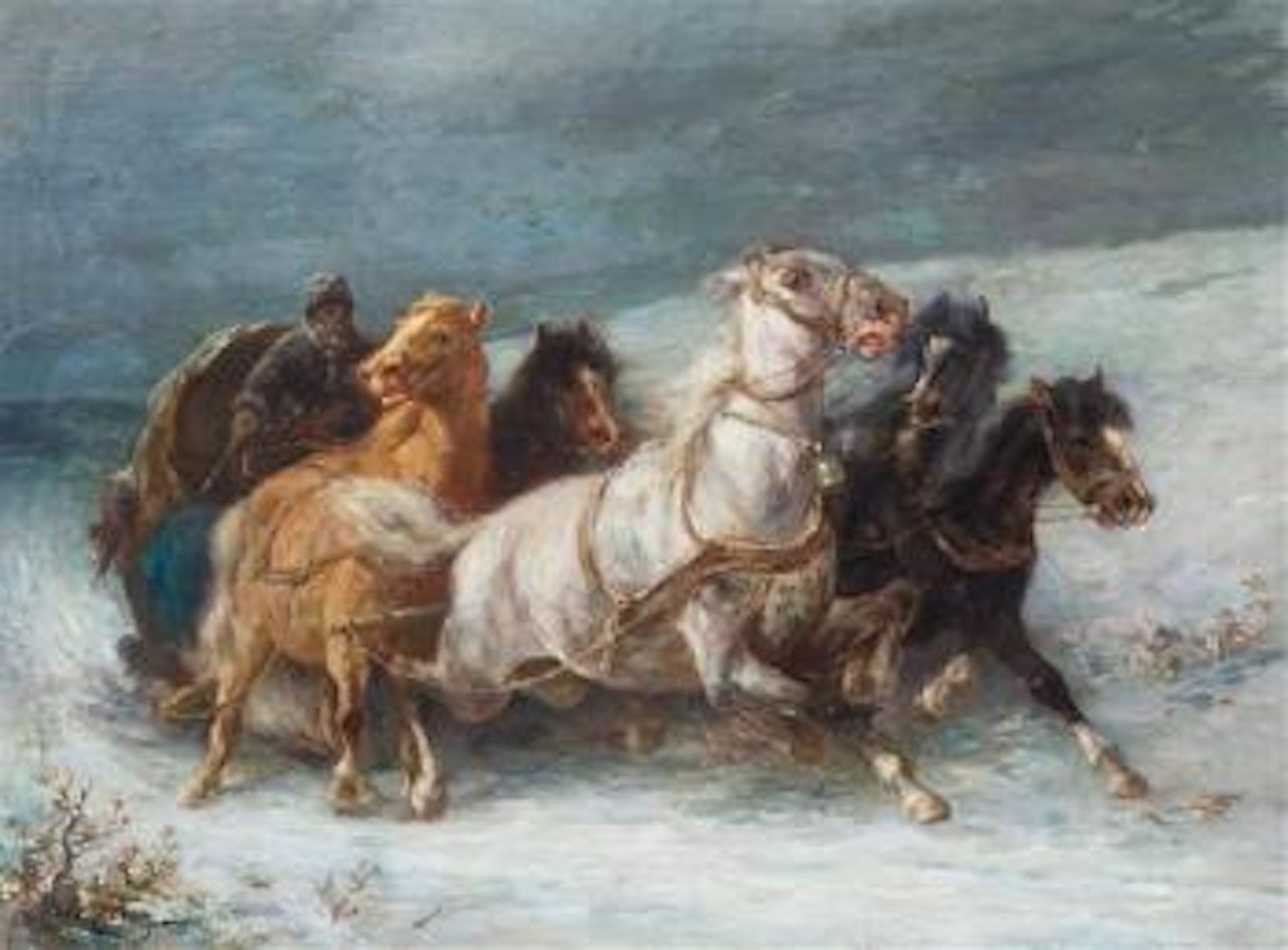 Racing through the Snow by Adolf Schreyer