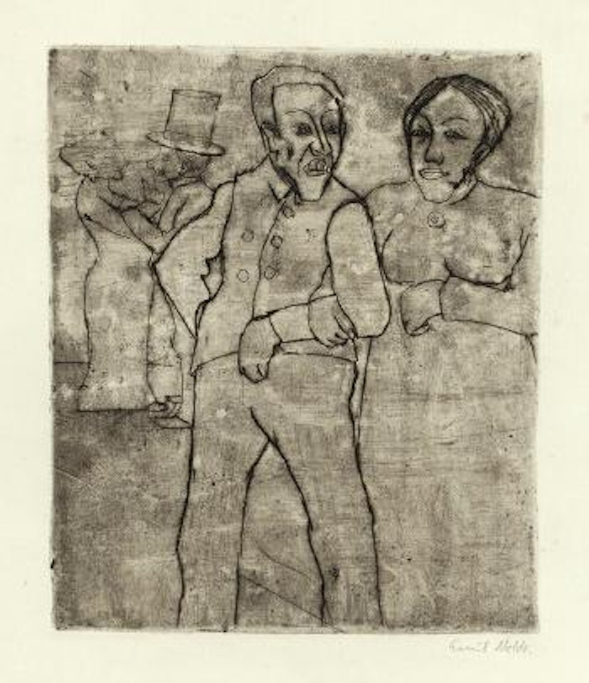 Leute Im Dorfkrug by Emil Nolde