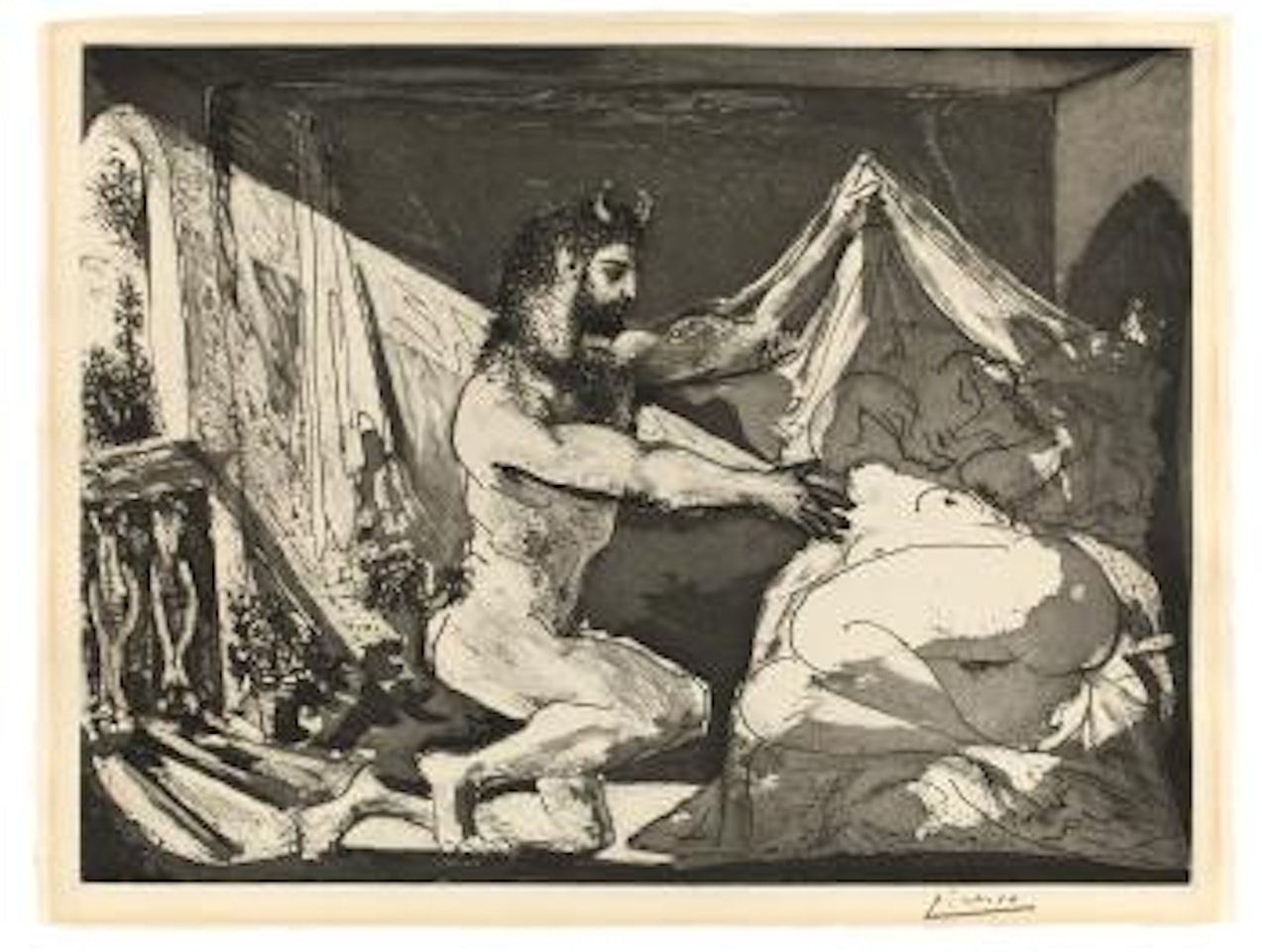 Faune Dévoilant Une Dormeuse by Pablo Picasso