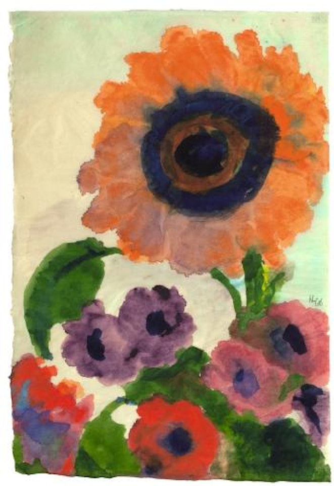 Sonnenblume Und Anemonen by Emil Nolde