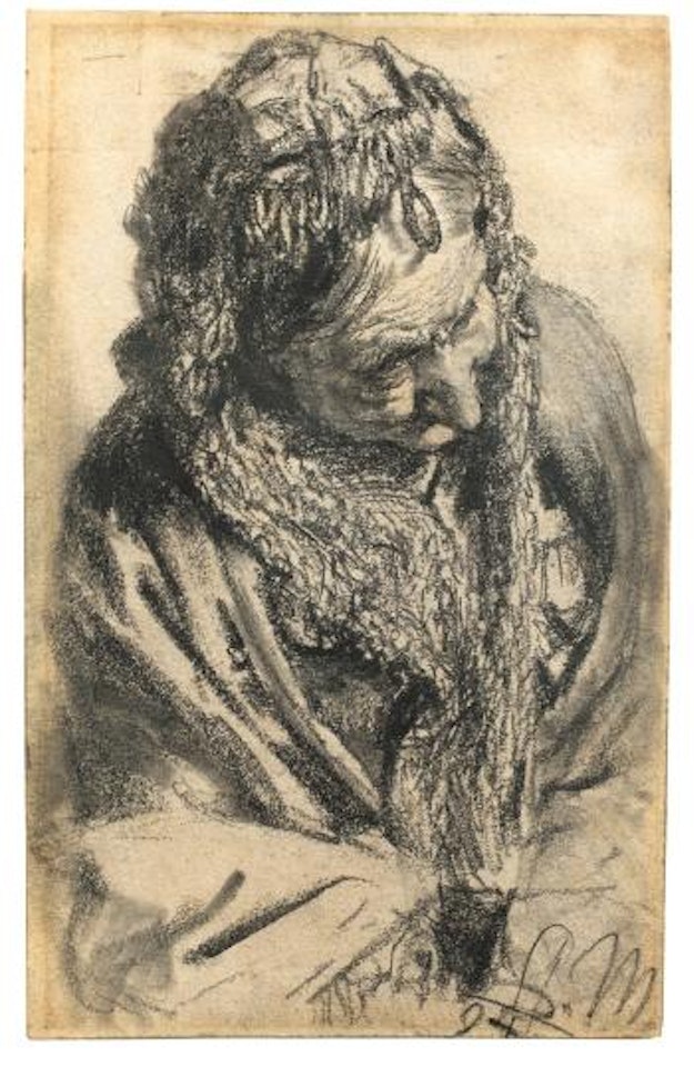 Alte Frau Mit Mantille by Adolph Menzel