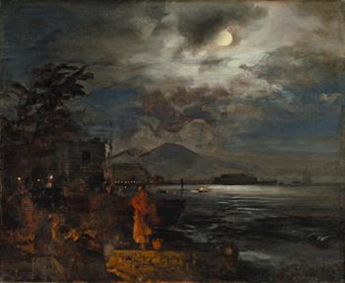 Italienische Küste Bei Nacht by Oswald Achenbach