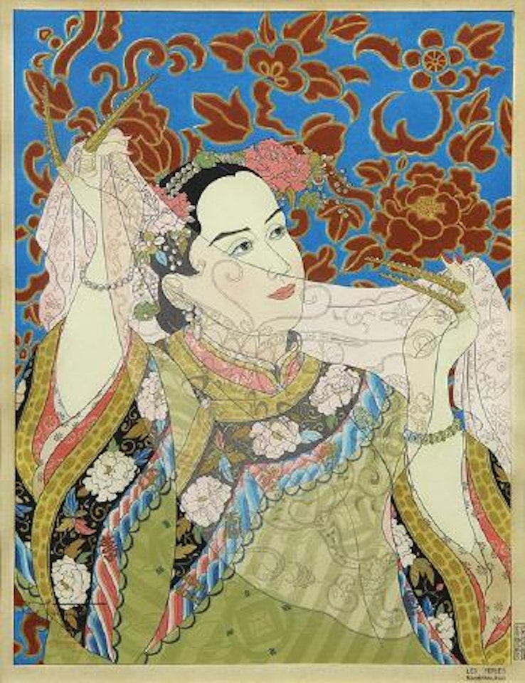 Les perles, Mandchoukuo by Paul Jacoulet