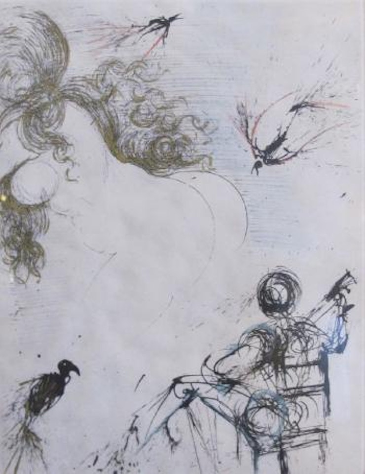 Femme au perroquet by Salvador Dali