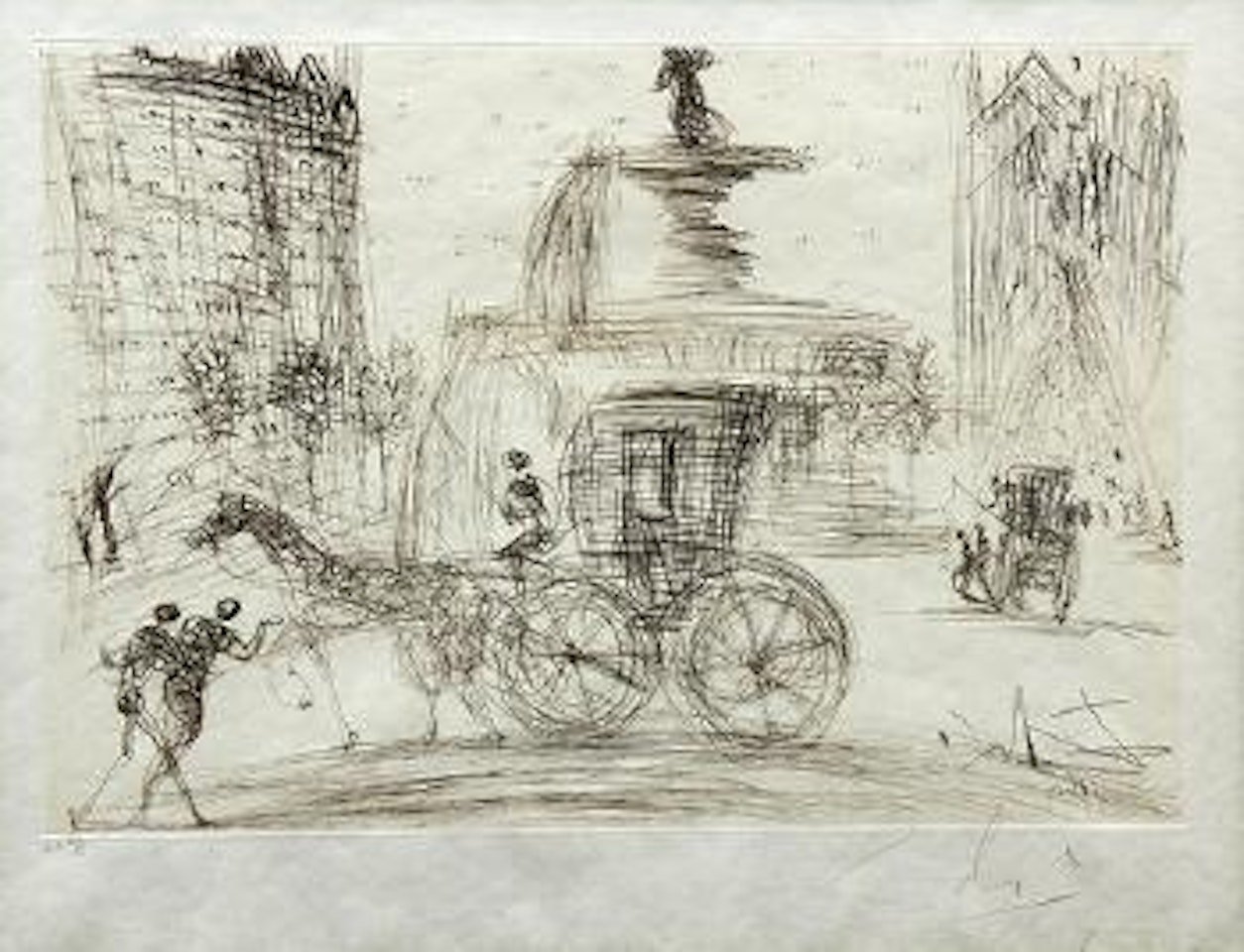 Plaza fountain, New York City by Salvador Dali