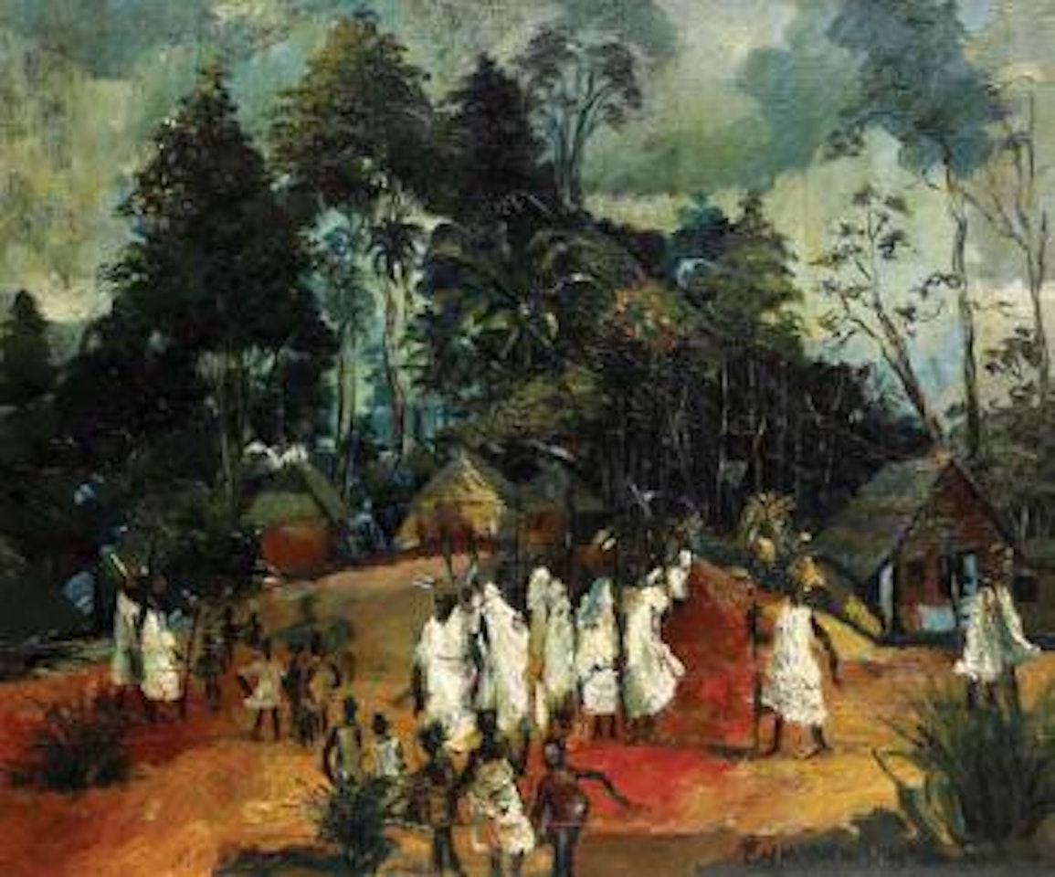 Ututu-morning meeting of chiefs in old Asaba by Ben Enwonwu
