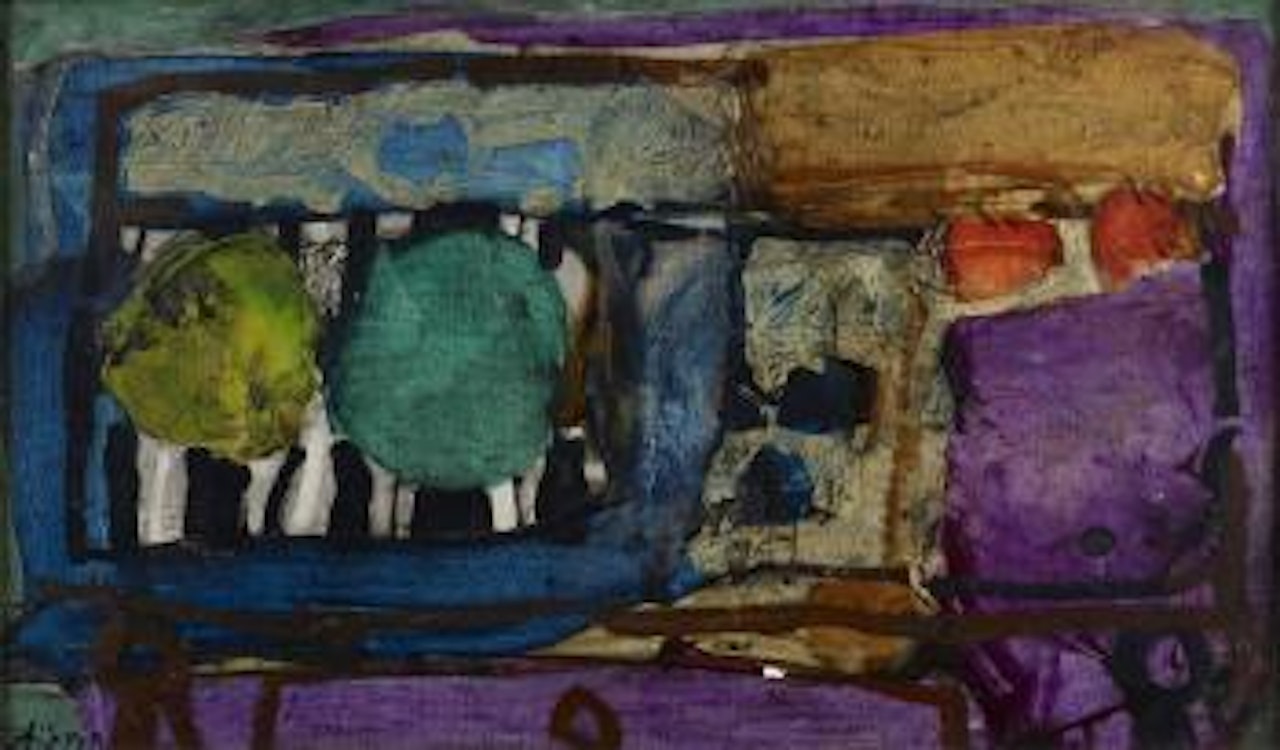 Table violette, fruits by Paul Aizpiri