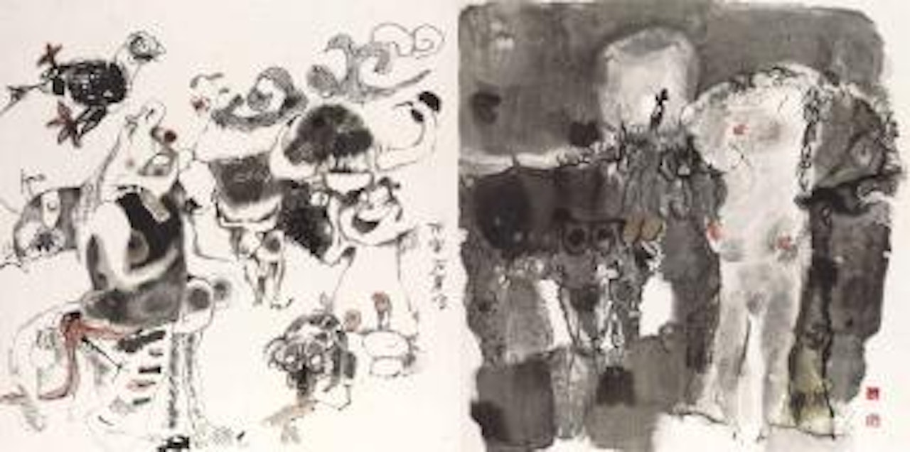 Untitled; Nude under the Moonlight by Shi Hu