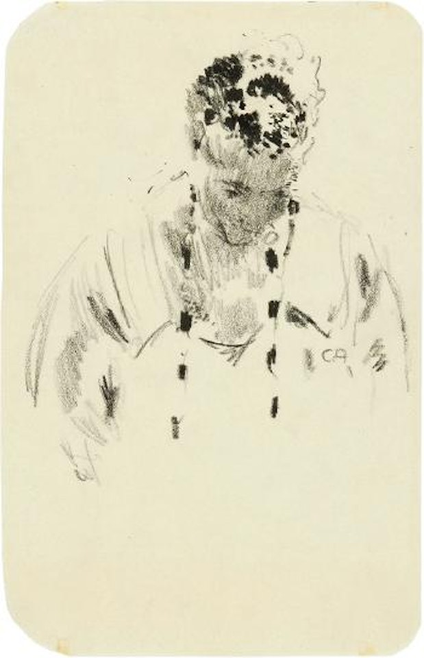 Anna Amiet mit Halskette by Cuno Amiet