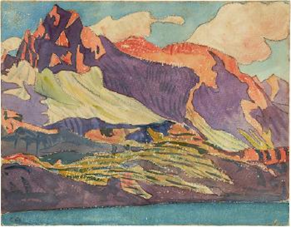 Piz Lagrev von Isola aus gesehen by Cuno Amiet