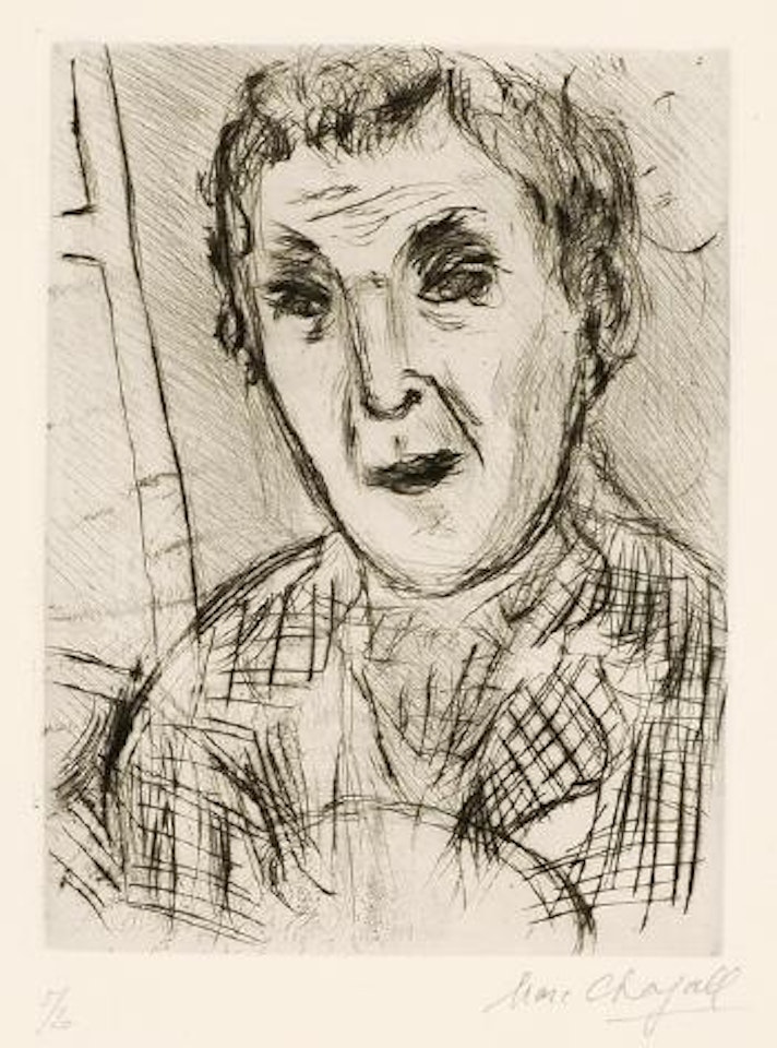 Autoportrait triste - Selbstbildnis, traurig by Marc Chagall