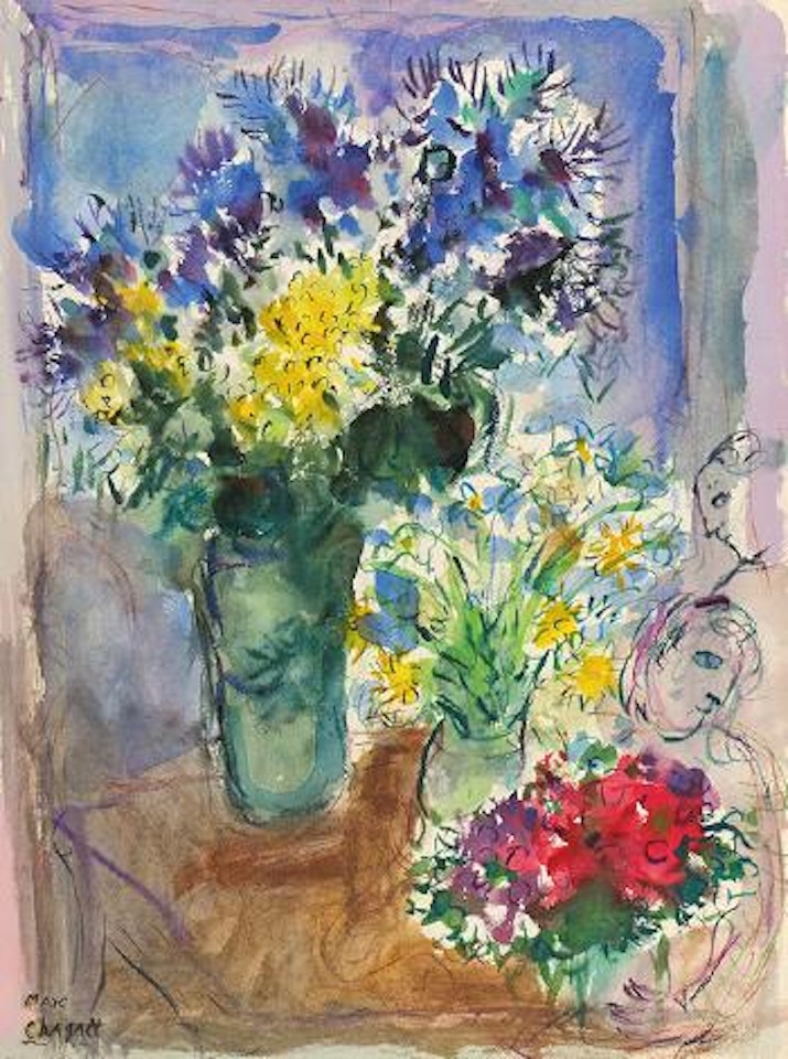 Trois bouquets by Marc Chagall