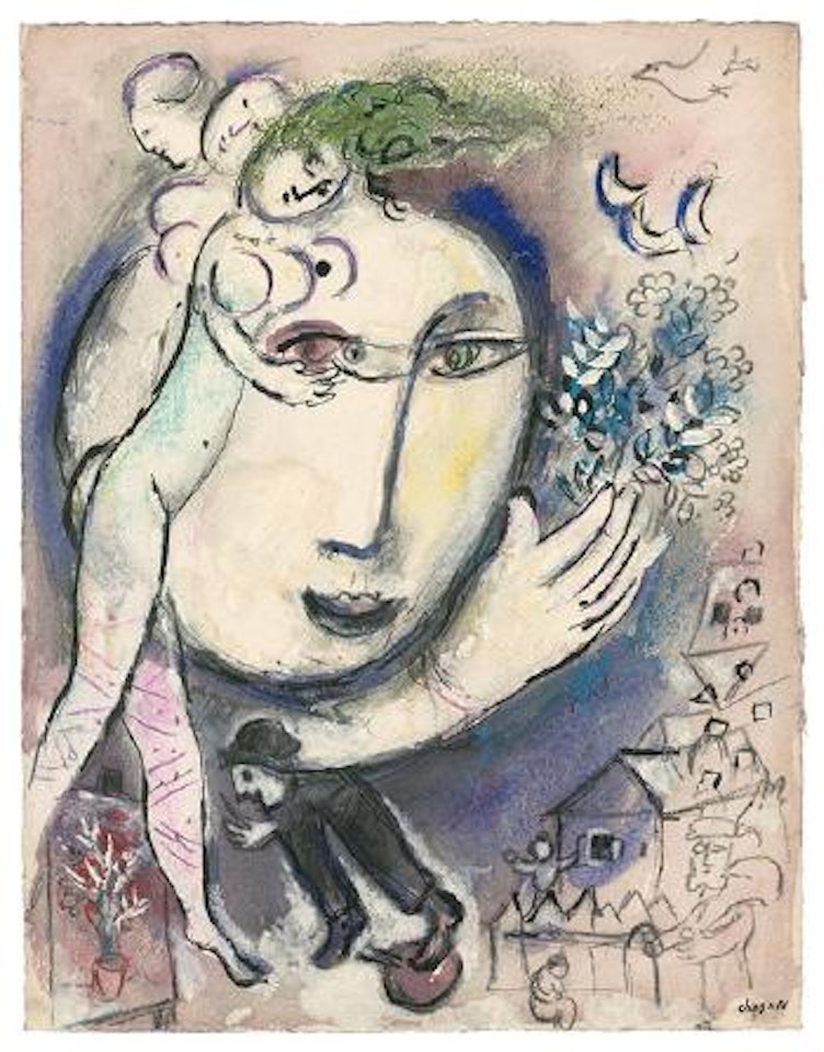 Grand visage au nu by Marc Chagall