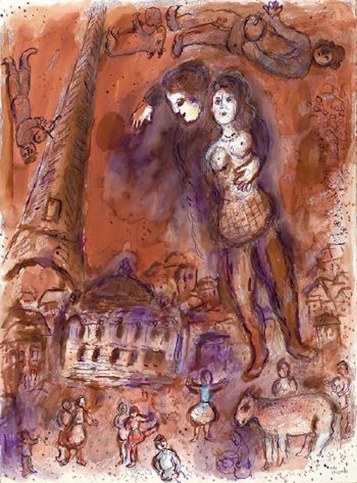 Dans le ciel de Paris by Marc Chagall