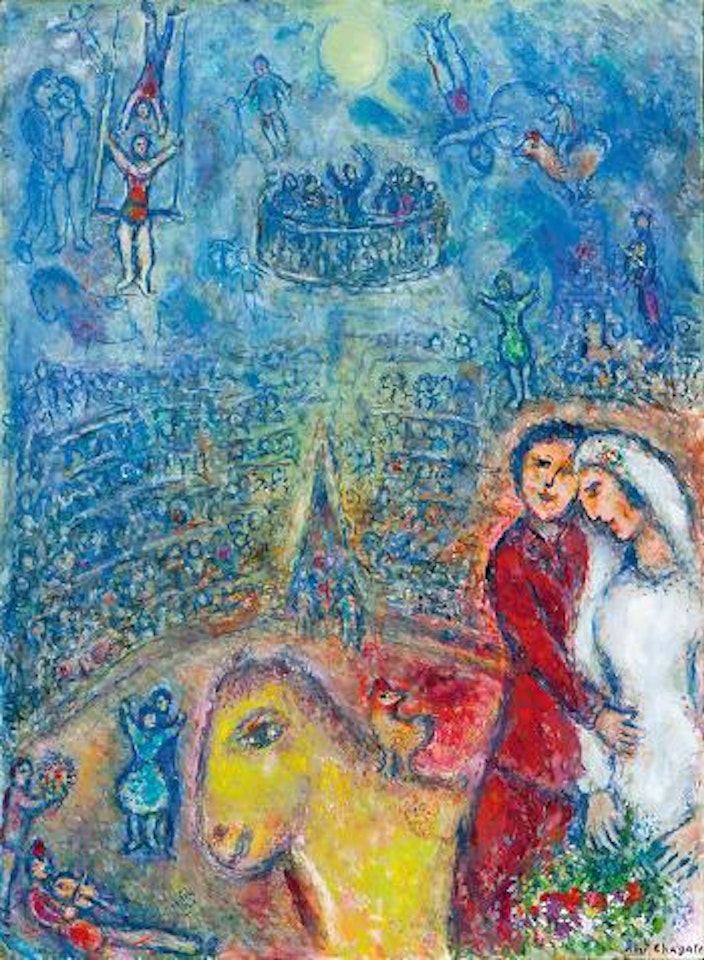 Les fiancés au cirque by Marc Chagall