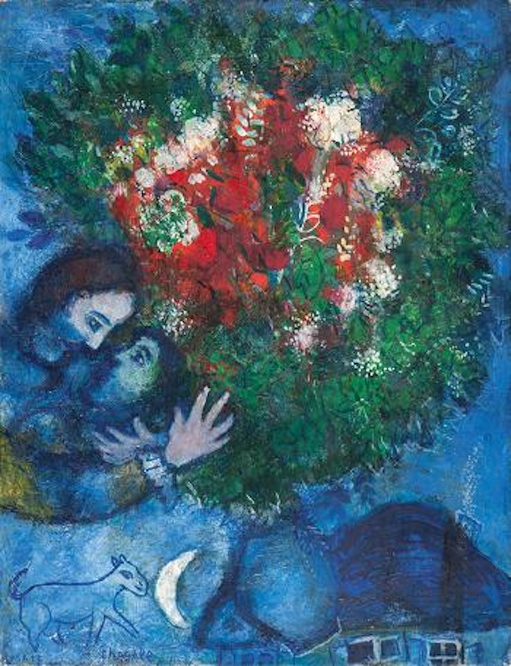 Bouquet dans la nuit bleue by Marc Chagall