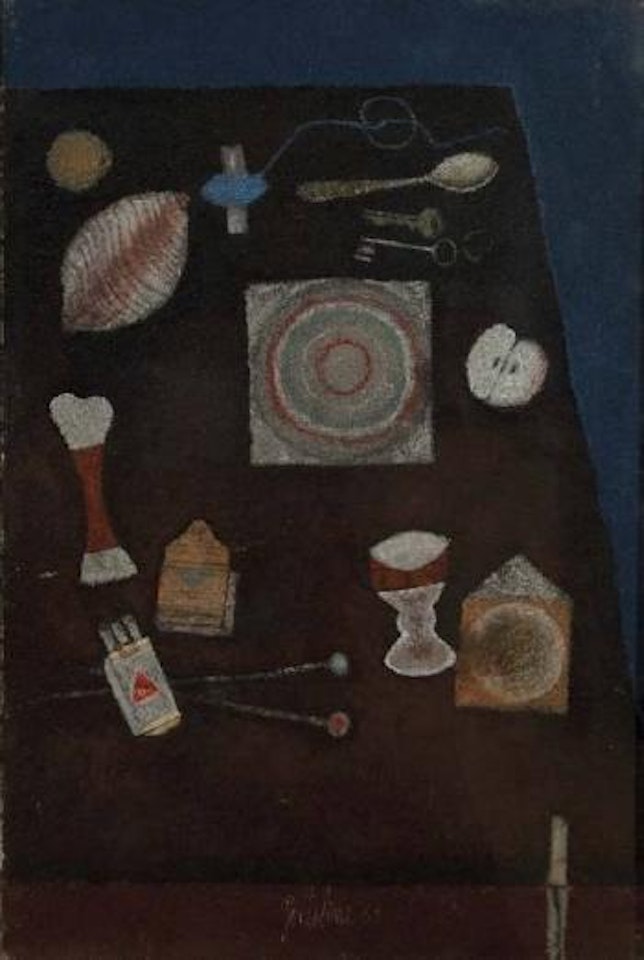 Tavolo con oggetti by Franco Gentilini