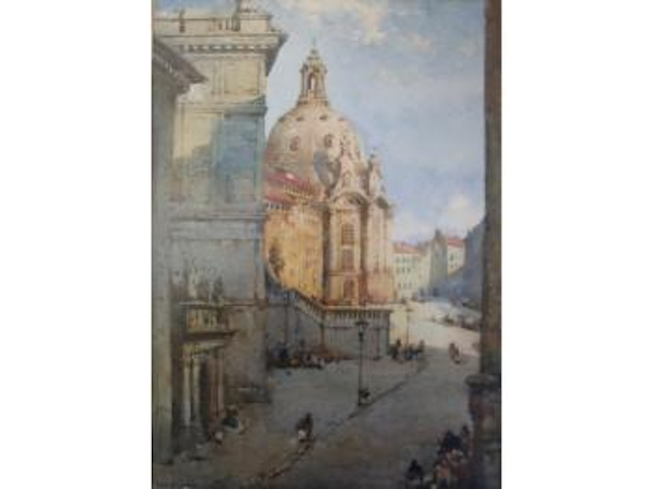 Street by a baroque church, Italy (?) by Noel Harry Leaver